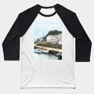 Cornwall Charlestown.  Cornish gift Kernow Travel location poster, St Austell Baseball T-Shirt